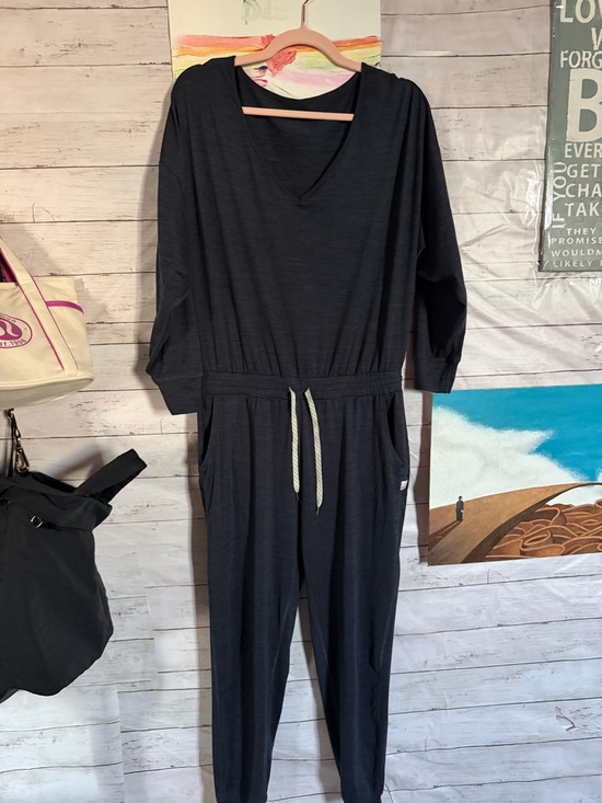 Vuori lux midnight heathered Long-Sleeve Jumpsuit with Drawstring - Picture 8 of 9